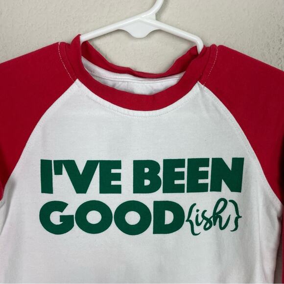 Littlest Prince White Red Green " I've Been Goodish" Long Sleeve T Shirt 2T - Picture 2 of 5